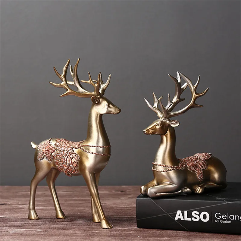 Домашний декор бронзовый олень для влюбленных Классические фигурки