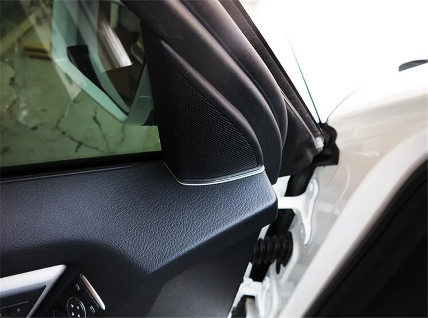 

2Pcs Car Front Door Audio Speaker Strip Stereo Decal Cover Trim Styling Molding Sticker For Mercedes Benz GLK 260 300 350 ABS