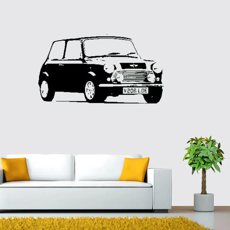 

Great classic Mini Cooper car fourth art wall sticker for living room home decoration decal vinyl