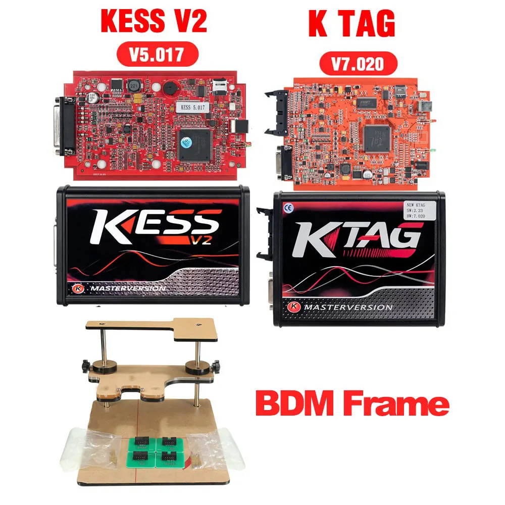 KESS V2 V2.47 OBD2 менеджер тюнинговый комплект без жетона лимит Kess V2 Master V4.036 kess V5.017 ktag V7.020 EU ecu чип тюнинговый инструмент - Цвет: KESS KTAG BDM FRAME