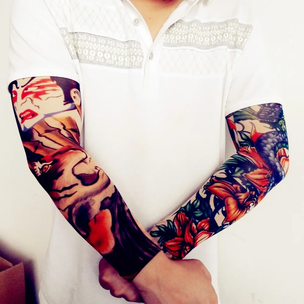 

Arm Warmers Children Kids Fake Temporary Tattoo Sleeve for Men Women Stretchy Material Fancy Dress