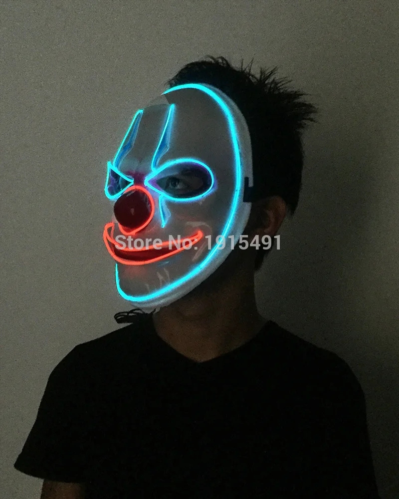 DC3V маска в форме клоуна для пожилых людей неоновая Светодиодная лента костюм