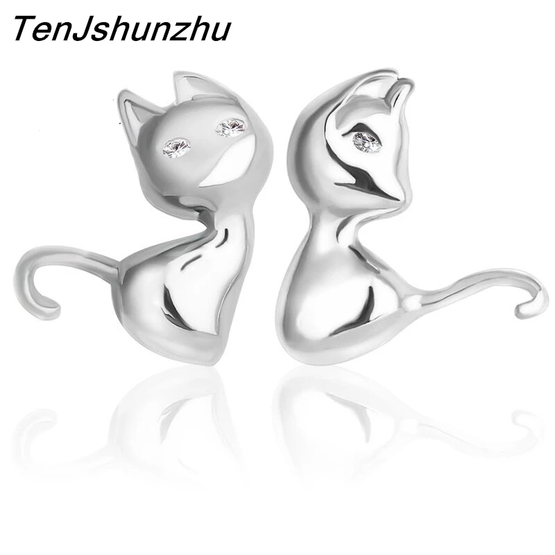 Женские серьги гвоздики в виде кошки|cat stud earrings|drop earringsstud earrings |