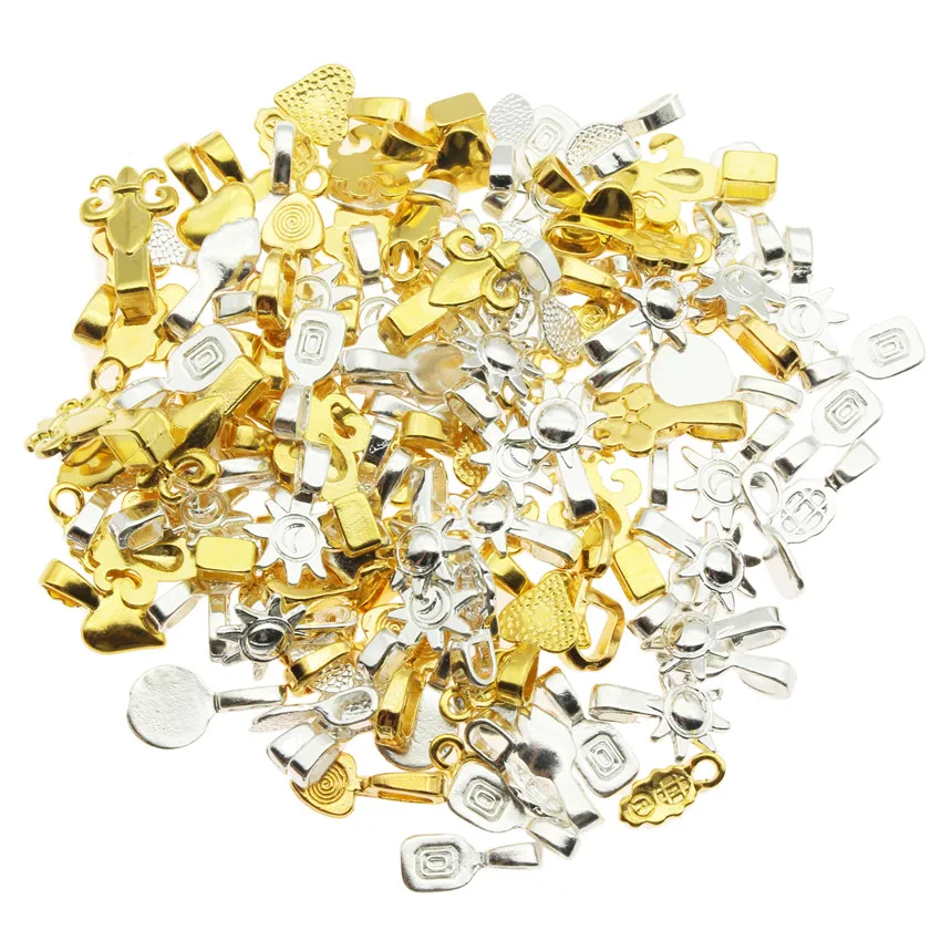 Gold and silver Высокое качество 100 шт DIY Овальные Ювелирные изделия скраббл клей на дужки для серег для установки Стеклянные Кабошоны-мозаика подвески - Цвет: Gold and silver