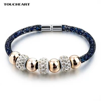 toucheart crystal bead bracelets for women magnetic clasp charm love bracelets bangles famous brand jewelry bracelet sbr150393