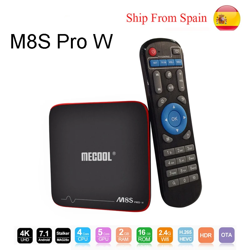 SATXTREM Mecool M8S PRO W Android 7.1 TV Box Amlogic S905W CPU Quad Core 2GB 16GB Smart 2.4GHz WiFi 4K Mutil Media Player |