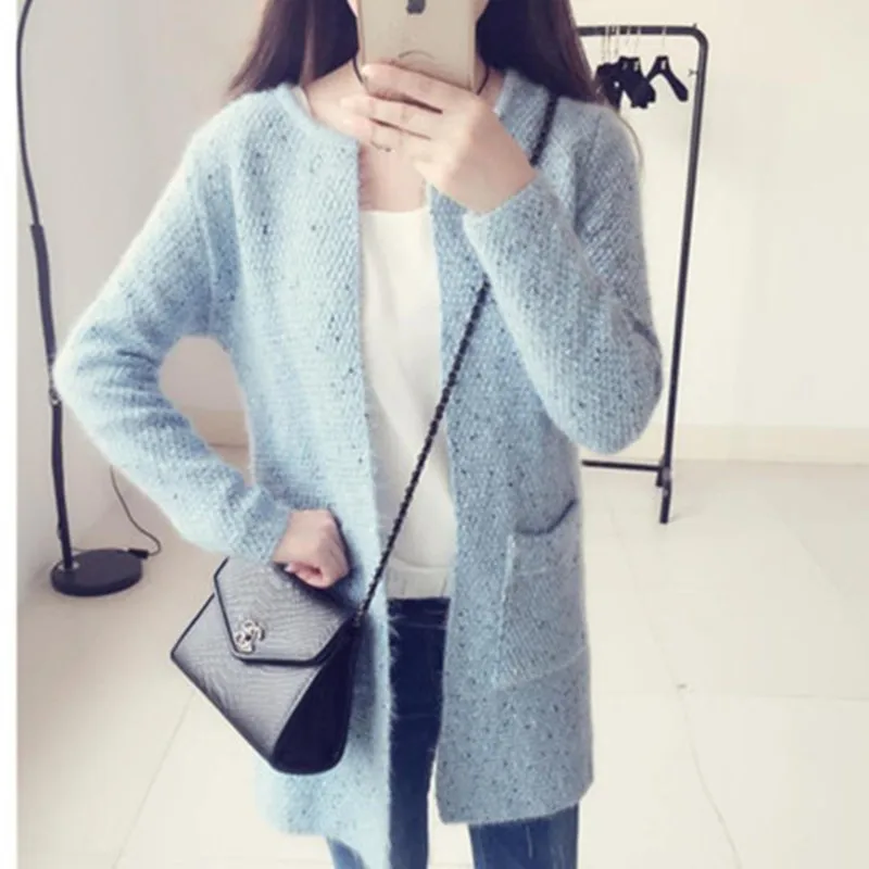 

New Nice Spring Winter Women Casual Long Sleeve Knitted Cardigans Spring Autumn Crochet Ladies Sweaters Fashion Cardigan A255