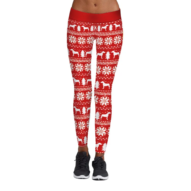 Vafour Christmas leggings high waist fitness of pants new arrival 2017 hot style Digital print legging | Женская одежда