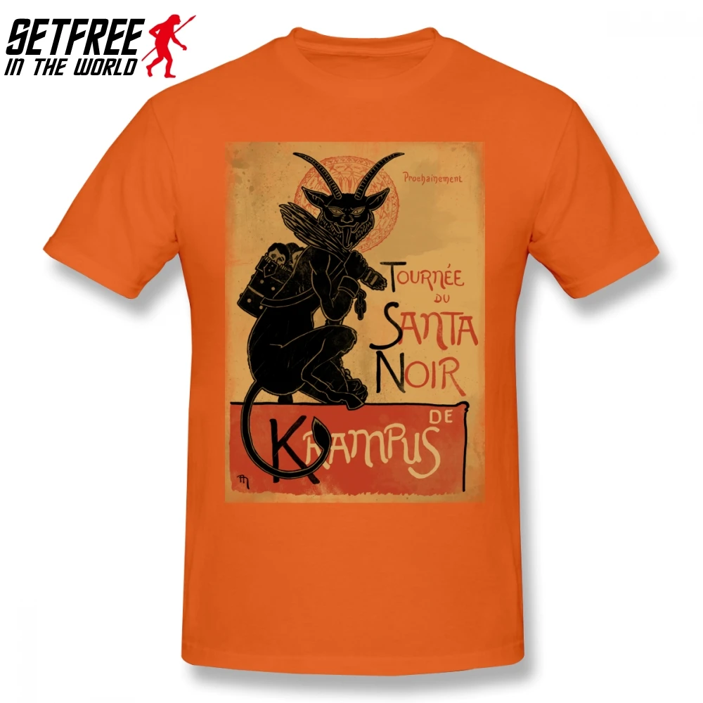 Merry Krampus для мужчин футболка мода случайный 4XL 5XL 6XL хлопок короткий рукав на заказ Забавные футболки - Цвет: Оранжевый