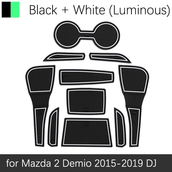 Противоскользящие резиновые ворота слот чашки коврик для Mazda 2 Demio DJ Mazda 3 BK Mazda 5 Premacy Mazda 6 GH GL Atenza аксессуары наклейки - Название цвета: White Mazda 2 15-19