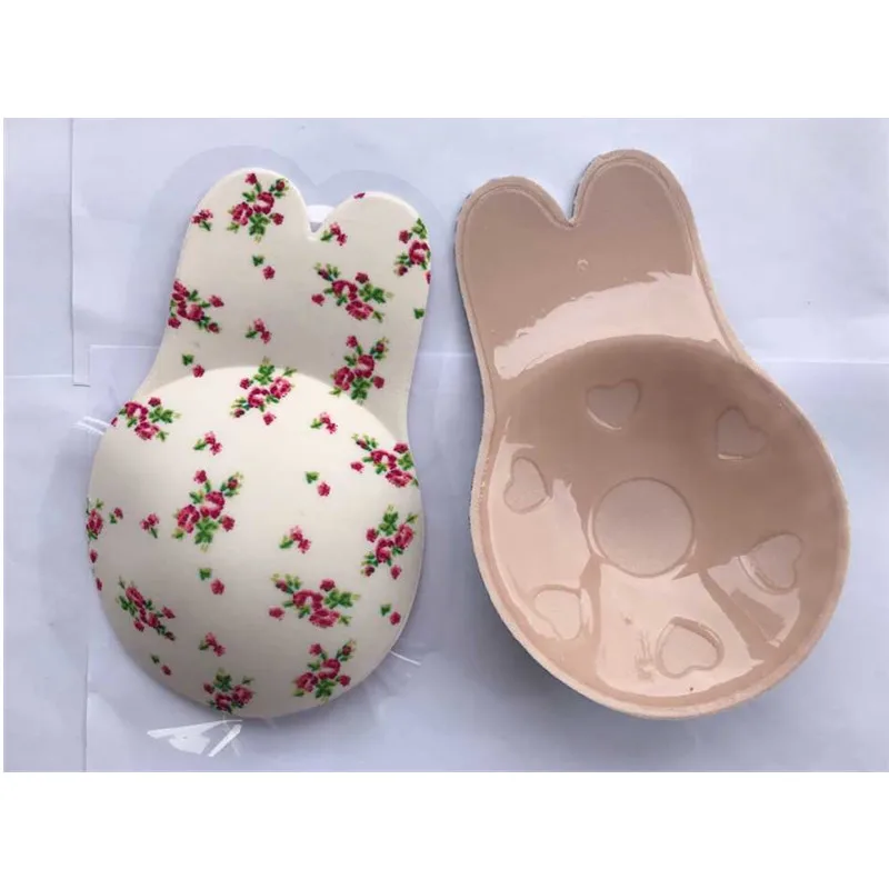 Rabbit Lift Up Bra Plus Size Sexy Leopard Breast Covers Push Up Strapless Bra Silicone Adhesive Chest Stickers Breast Tape