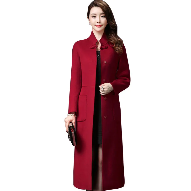 Женское шерстяное пальто среднего возраста осенняя длинная новая шерстяная