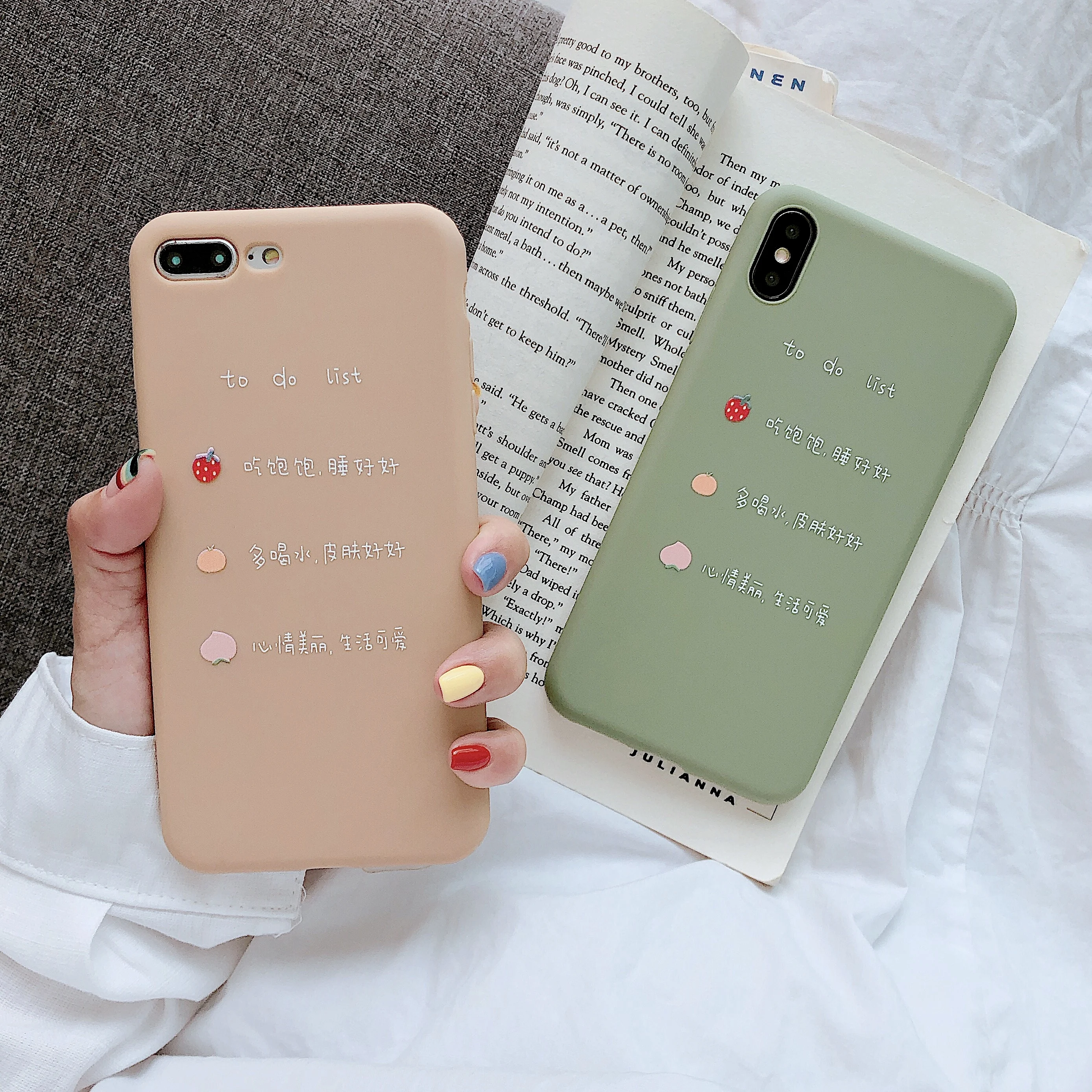 Cute Fruit Letter To Do List Phone Case For iPhone 7 8 6 6s Plus XS MAX XR X Fashion Trend Soft TPU Back Cover |