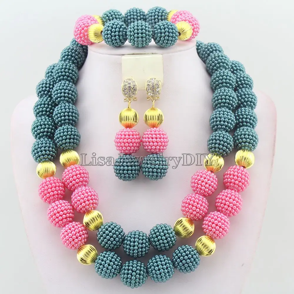 Потрясающе! Нигерийские Свадебные бусы ювелирный набор африканские ожерелье