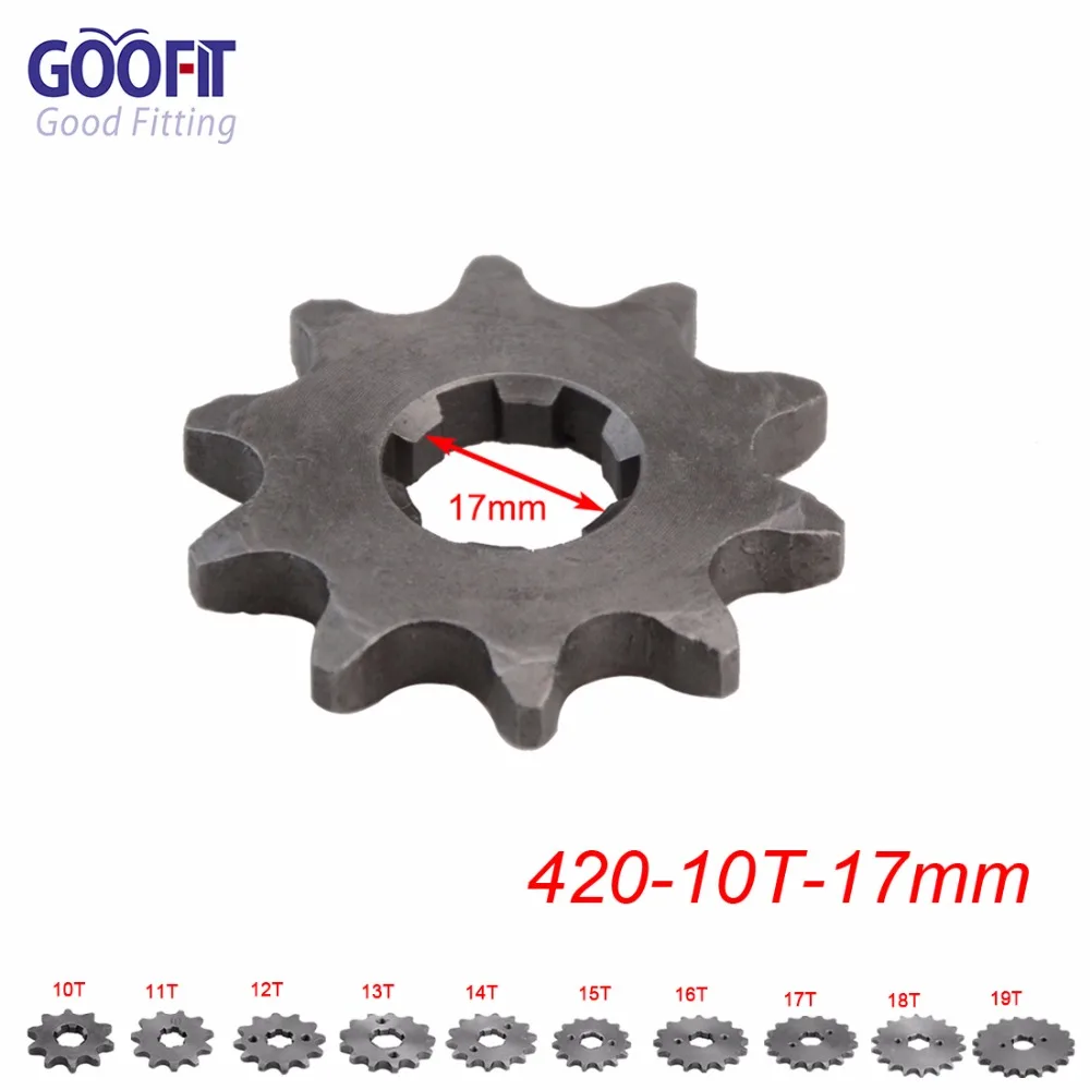 GOOFIT 420 10-19 зуб 17 мм ID двигатель передние звездочки для 50cc 70cc 90cc 110cc скутер мотоцикл велосипед ATV Quad Go Kart мопед
