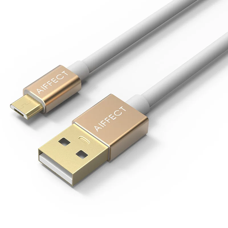 AIFFECT разноцветный микро-usb кабель быстрой зарядки 1 М 1,5 мобильный телефон для Android htc samsung LG MI huawei - Цвет: Золотой