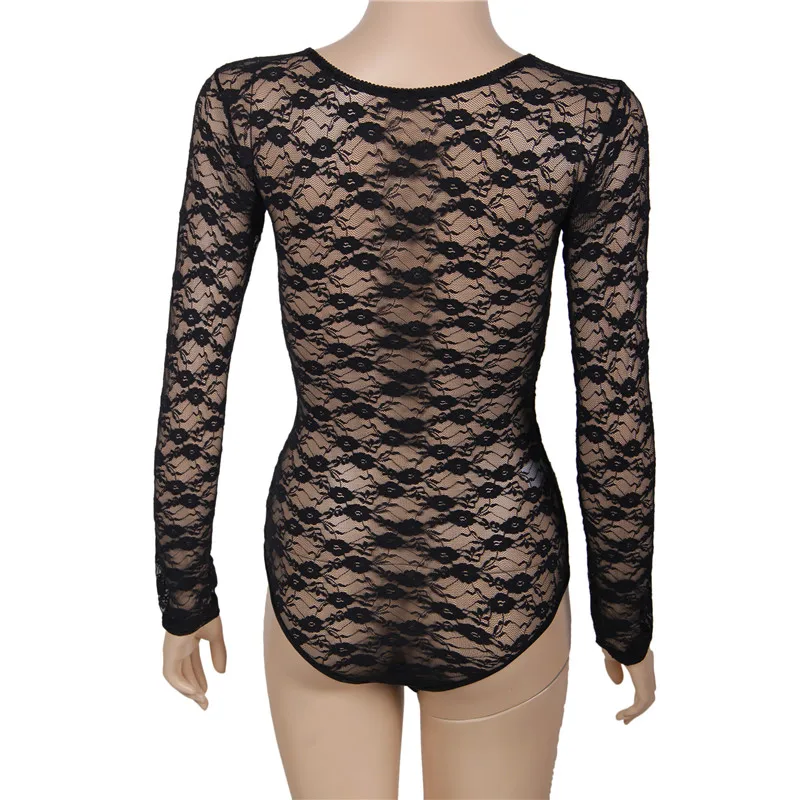 

Black Lace Bodysuit Women Backless Transparent Sexy Body Jumpsuit Rompers Catsuit Bodysuits Slim Overalls