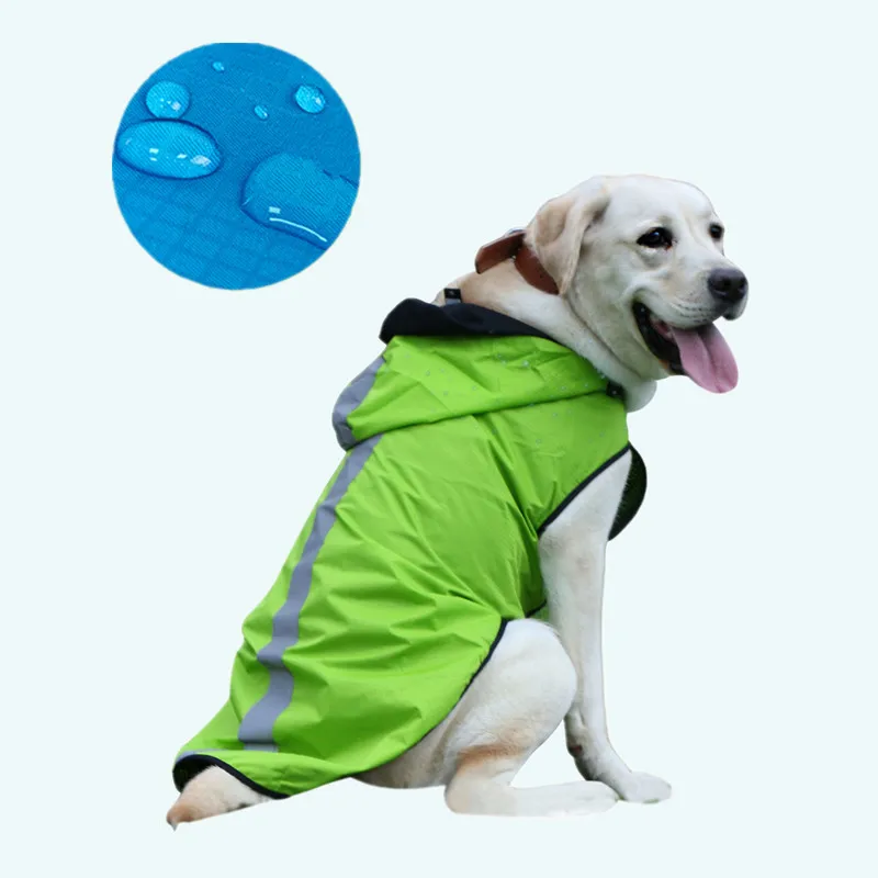 

Дождевик для домашних животных, дождевик для домашних животных, внутренняя дышащая сетка, безопасная светоотражающая полоска, одежда для больших собак и щенков