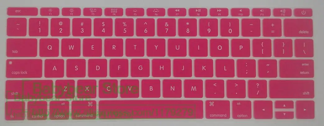 Английская клавиатура Обложка для MacBook 1" США ANSI клавиатура протектор для Mac book Retian 12" Air 12 дюймов - Цвет: pink