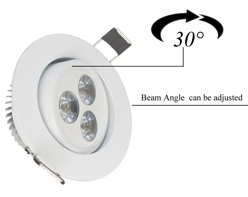 Белый корпус с регулируемой яркостью светодиодные светильники 3 Вт Высокая