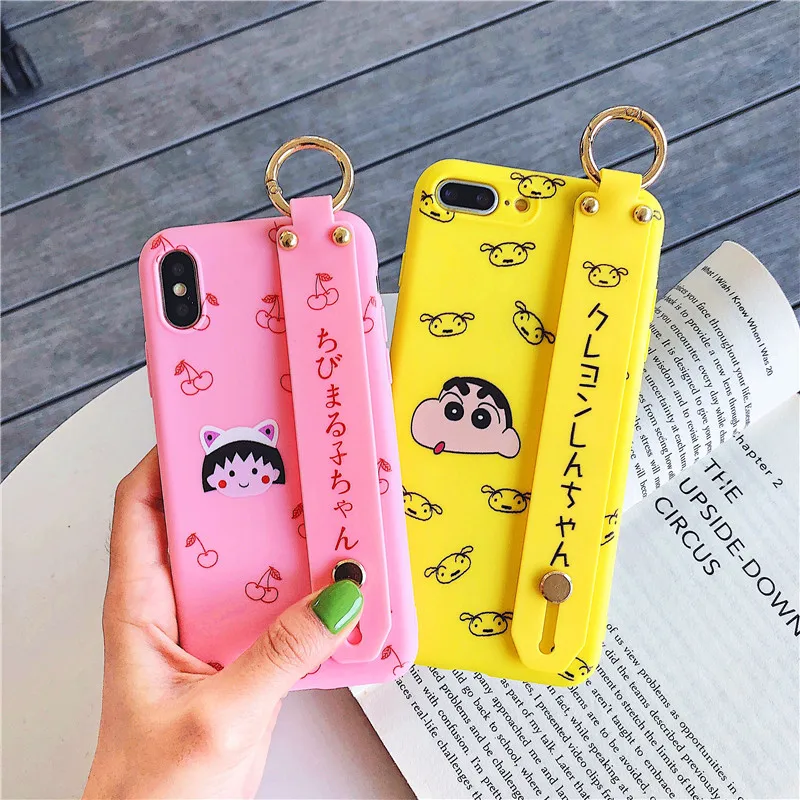 Мягкий силиконовый браслет чехол мягкий для телефона s iPhone 6 S 7 8 Plus X XR XS Max Cute Maruko