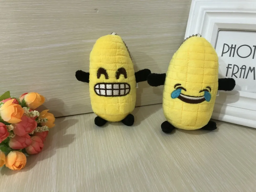 12 см Kawaii кукурузный меховой шарик-подвеска мягкий мультфильм 5 стилей Экспрессия Кукуруза чучела кукла-брелок для ключей сумка игрушки-брелоки детские подарки на день рождения