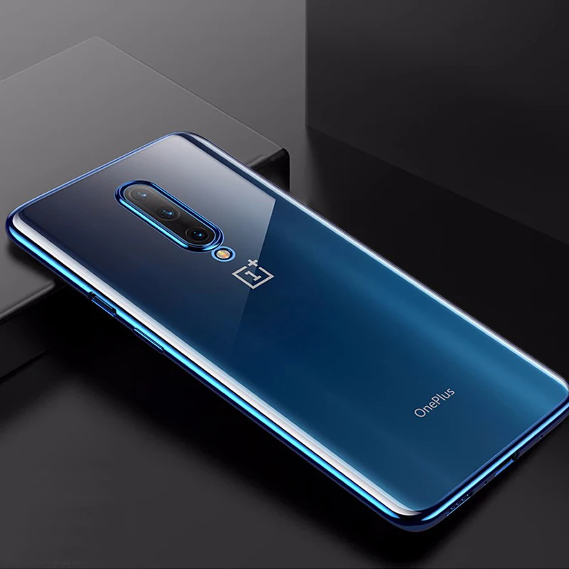 Синий Чехол для oneplus 7 Pro, прозрачный чехол для oneplus 7, прозрачный мягкий чехол для задней панели из ТПУ, Ультратонкий силиконовый чехол для oneplus 7 - Цвет: Синий