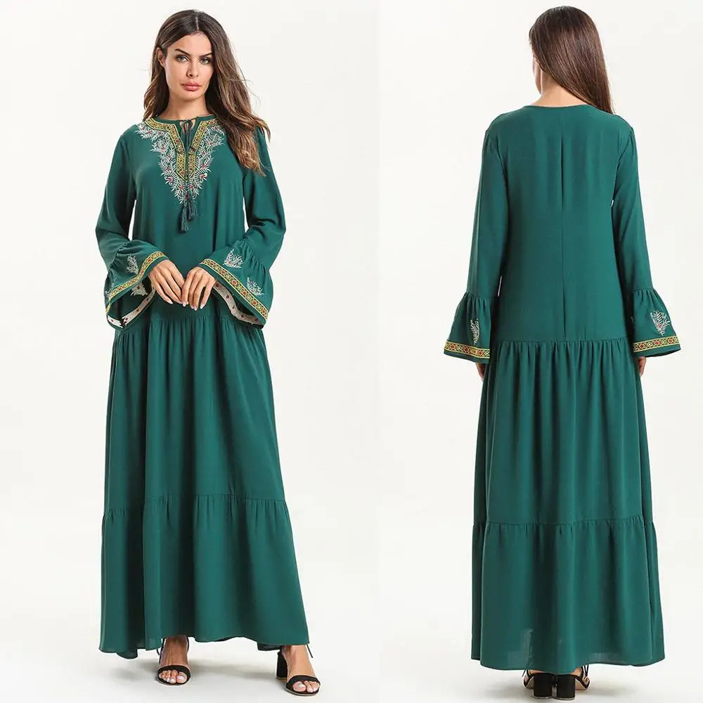 Платье женское винтажное большого размера с вышивкой ии|Мусульманская одежда| |