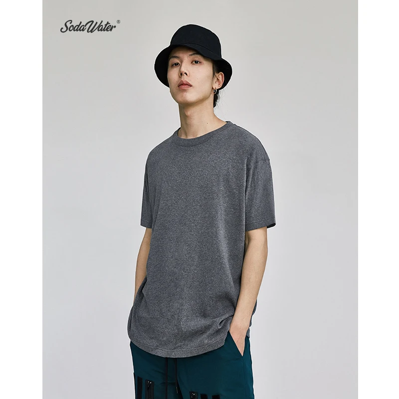 SODAWATER 2020 новая Однотонная футболка мужские футболки из 100% хлопка летние для