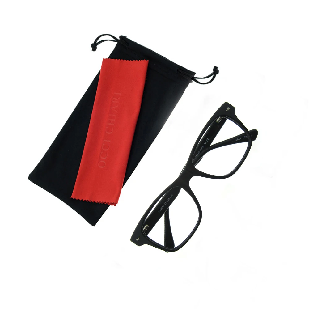 

OCCI CHIARI Men Optical Frame Glasses Black Vintage Acetate Full Rim Myopia Eye Glasses Clear Lens Spectacles Gafas W-CONIDI