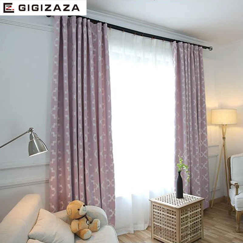 GA НОВЫЕ геометрические принты жалюзи ткань занавеска для гостиной серый розовый