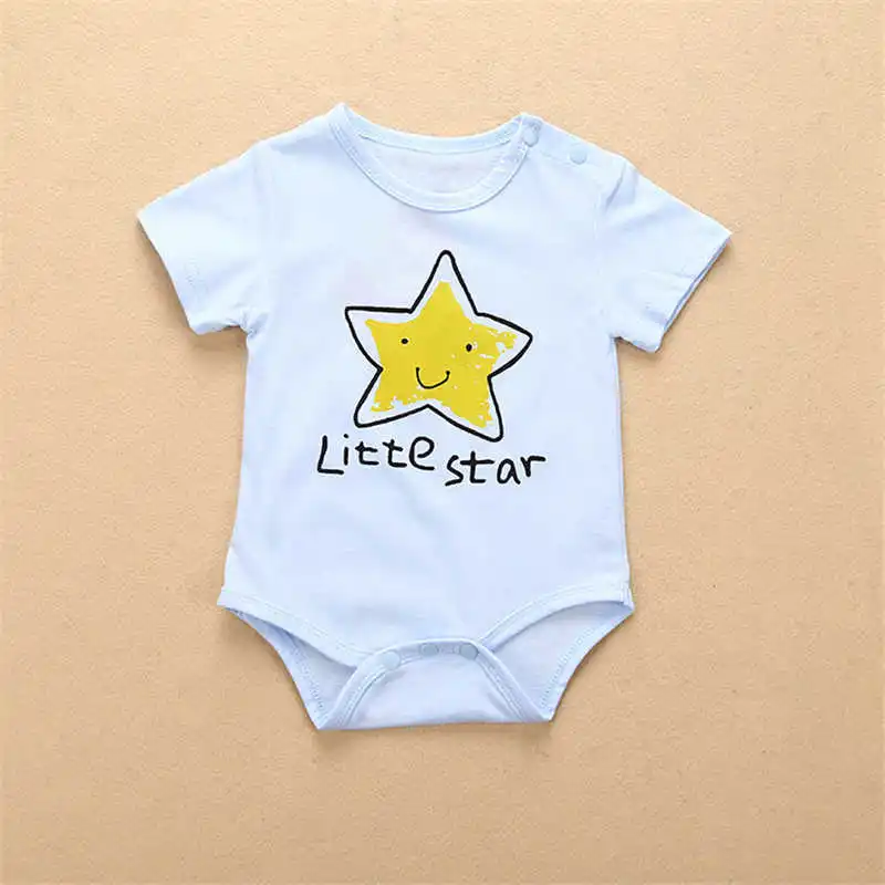 2018 одежда для маленьких мальчиков и девочек комбинезон с рисунком Луны звезды