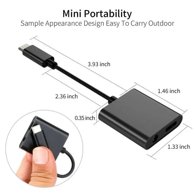 2 in 1 Audio Charging Converter Type C to 3.5mm Earphone Jack Adapter PD3.0 Fast For Samsung Huawei Xiaomi iPad Pro | Электроника