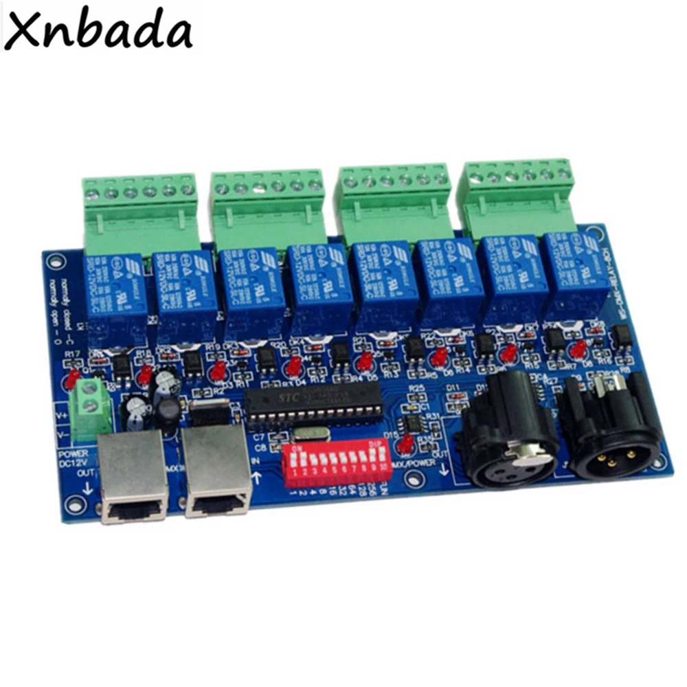 8CH DMX релейный переключатель DMX512 контроль ler выход (макс. 10A)|dmx512 decoder|dmx512 dimmerled controller