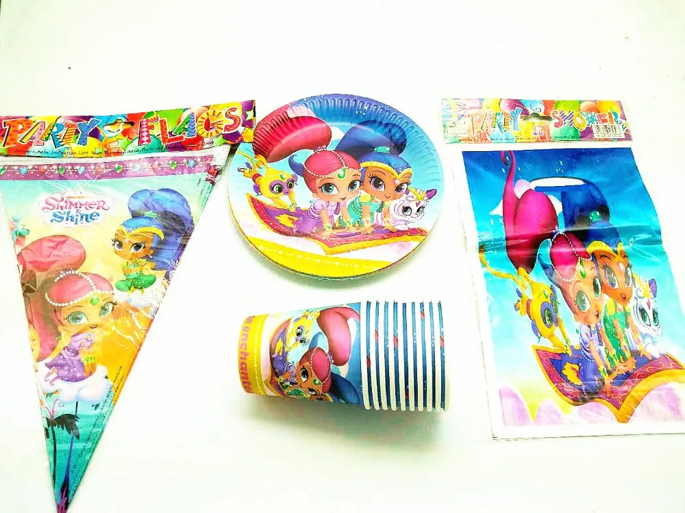 61 шт. shimmer and shine Вечеринка дня рождения событие поставки одноразовый набор