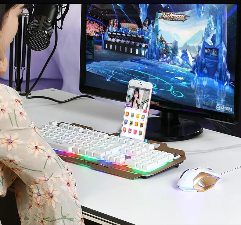 TTQ USB игровая клавиатура мышь геймер профессиональный набор Razer Led игровая мышь механическая клавиатура набор проводной 2000 точек/дюйм геймерский набор