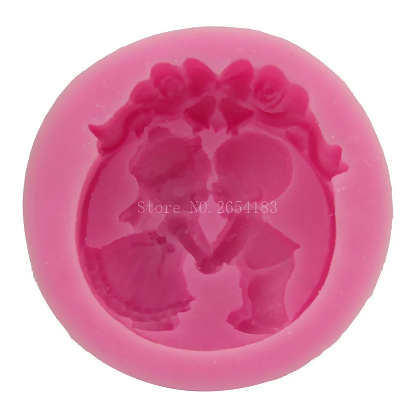 Девушка и мальчик День Святого Валентина поцелуй свадебное Силиконовое мыло для