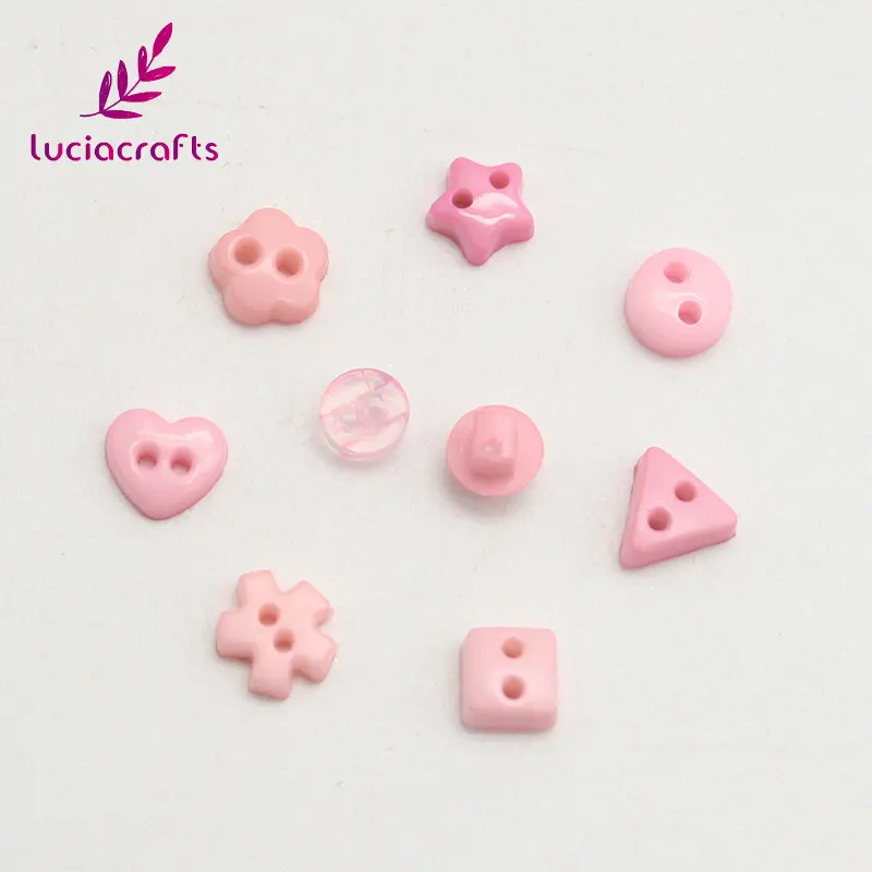 pink series Lucia crafts 100 шт смешанный стиль 2 отверстия акриловые пуговицы Скрапбукинг одежда Декоративная Кнопка DIY Швейные аксессуары E0414 - Цвет: pink series
