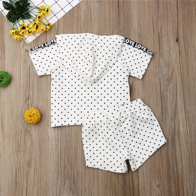 Одежда для маленьких девочек roupa infantil, топы с капюшоном и оборками для маленьких девочек, футболка, штаны, шорты летний костюм, комплекты одежды спортивные костюмы