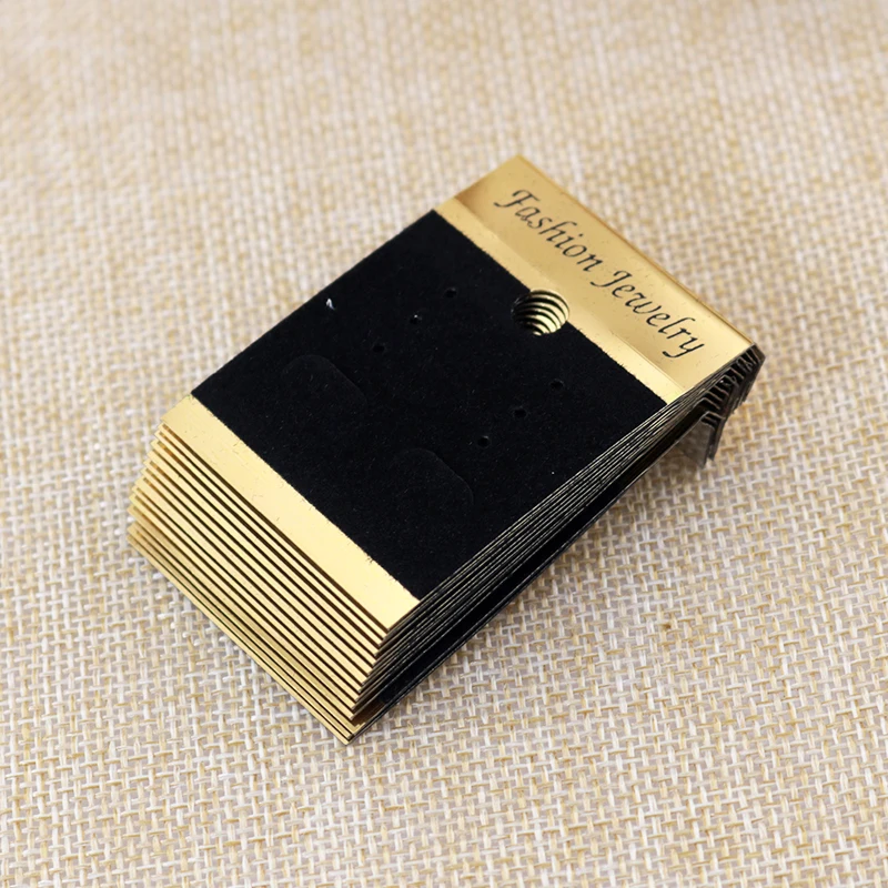 Оптовая продажа 200 шт./лот золотистые пластиковые серьги-карточки из ПВХ + бархата