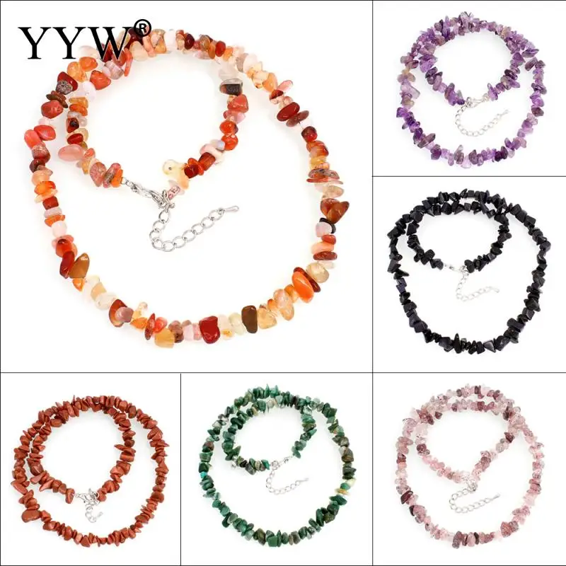 Ожерелье с драгоценным камнем Омаров застежка 5 см удлинитель цепи самородки