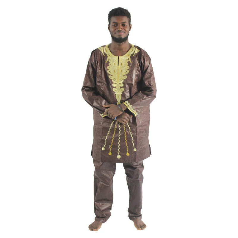 Африканский базеновый богатый мужской Традиционный Костюм MD 2021 одежда с длинным