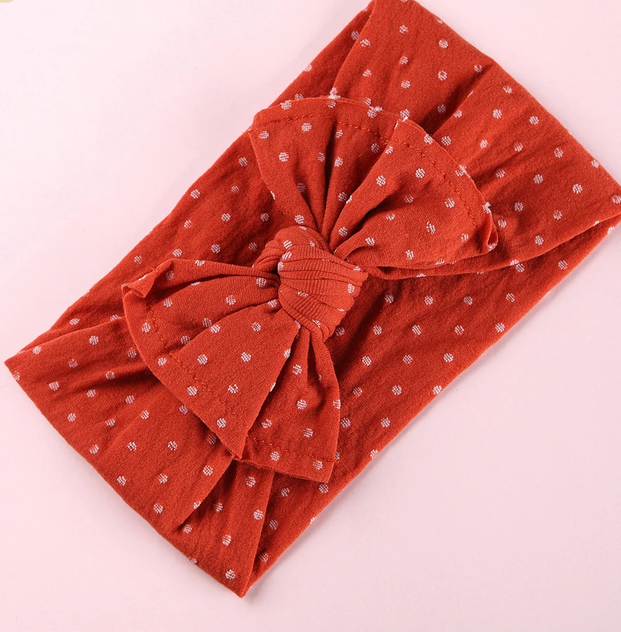 

30pcs/lot Dot Print Wide Nylon Headband Girls Super Soft Nylon Headbands,Leave no mark skinny headband Girls Hair Accessies
