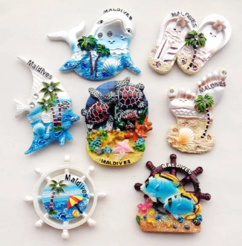 Высококачественные Мальдивские тапочки с якорем и ножками 3D полимерные магниты