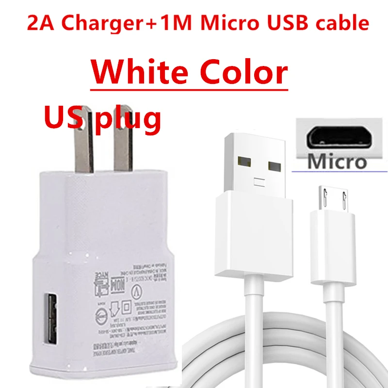 США ЕС usb зарядное устройство для samsung J2 Prime J3 Pro j5 j7 Ace 4 G357 S4 Mini s6 s7 Win i8552 Grand Prime Кабель зарядного устройства микро-usb - Цвет: micro charger cable