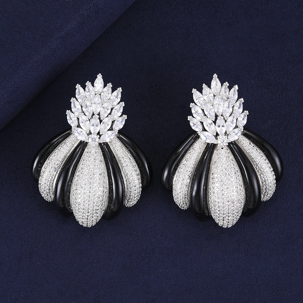 Новые поступления в нигерийском стиле свадебные серьги AAA кубического циркония