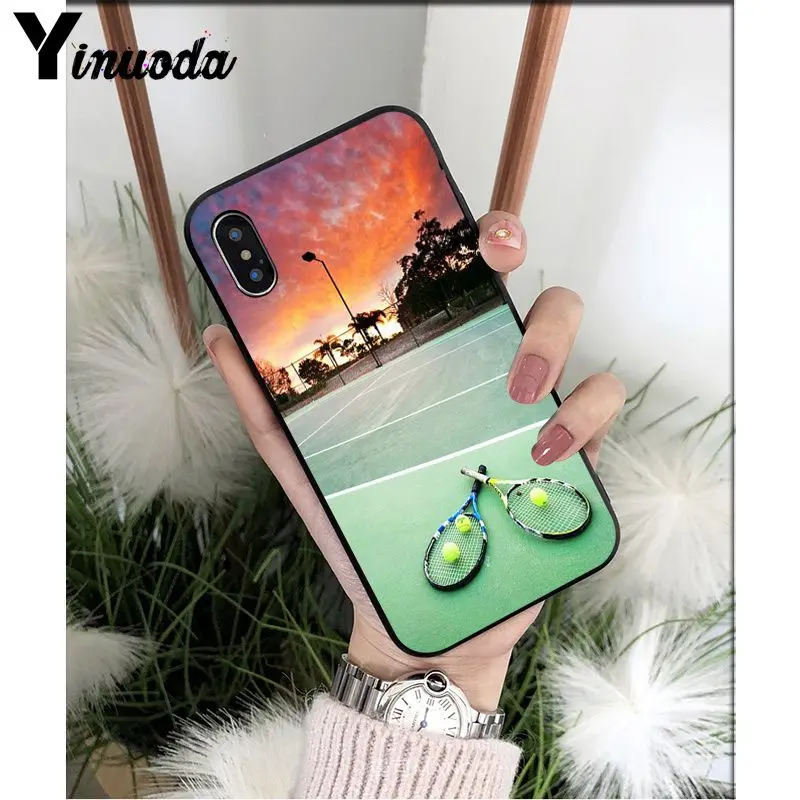 Yinuoda Теннисная ракетка Coque Shell чехол для телефона Apple iPhone 8 7 6 6S Plus X XS MAX 5 5S SE XR сотовые телефоны
