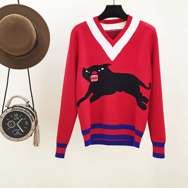 2018 осень-зима leopard красный вязаный детский комбинезон Для женщин с длинным