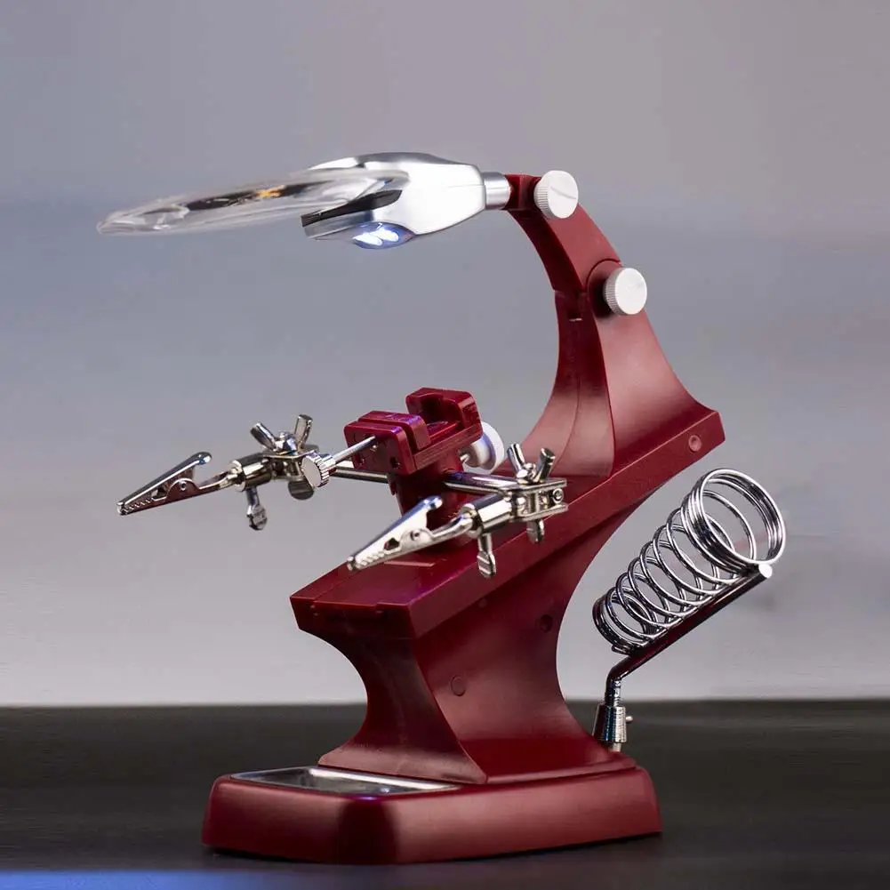 Оптический инструмент Лупа помощь ручная паяльная Светодиодная лампа железный