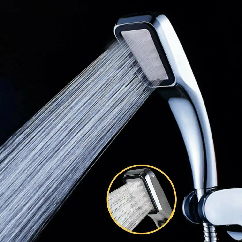

2pcs 300 Holes High Pressure Shower Head Bath 50% Water Saving Powerful Boosting silver